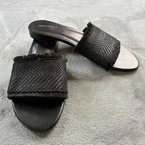 Universal Thread Slide Sandals Women's Shoes Sz 8 Yvette Woven Fringe Black